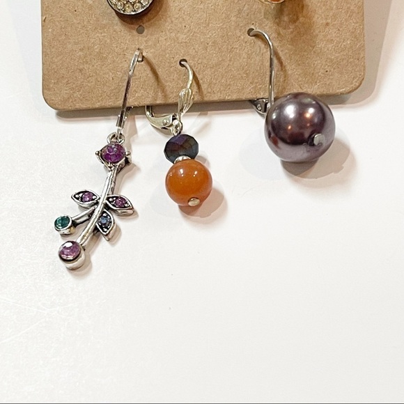 Vintage Mismatched Beaded Boho Earrings - Picture 3 of 6